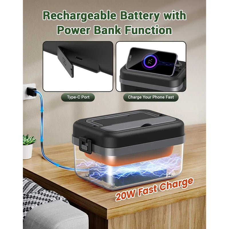 HeatGo Pro – Cordless Self-Heating Lunch Box | 16,000mAh Battery