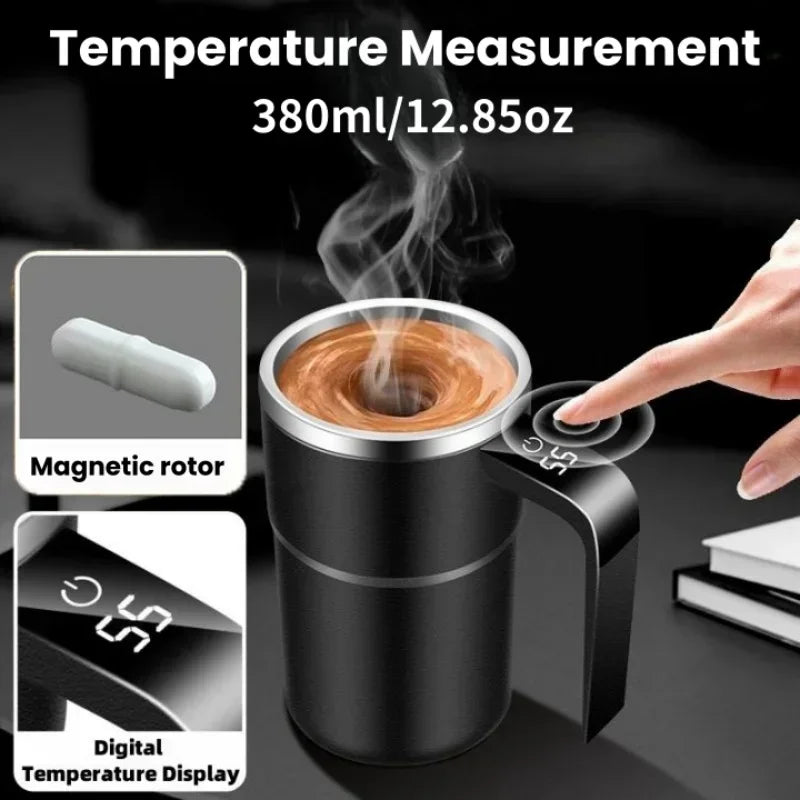 Self-Stirring Coffee Mug | 380ML Electric Auto-Mix Cup | USB Rechargeable | IP67 Waterproof