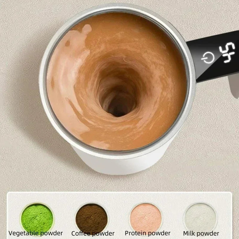 Self-Stirring Coffee Mug | 380ML Electric Auto-Mix Cup | USB Rechargeable | IP67 Waterproof