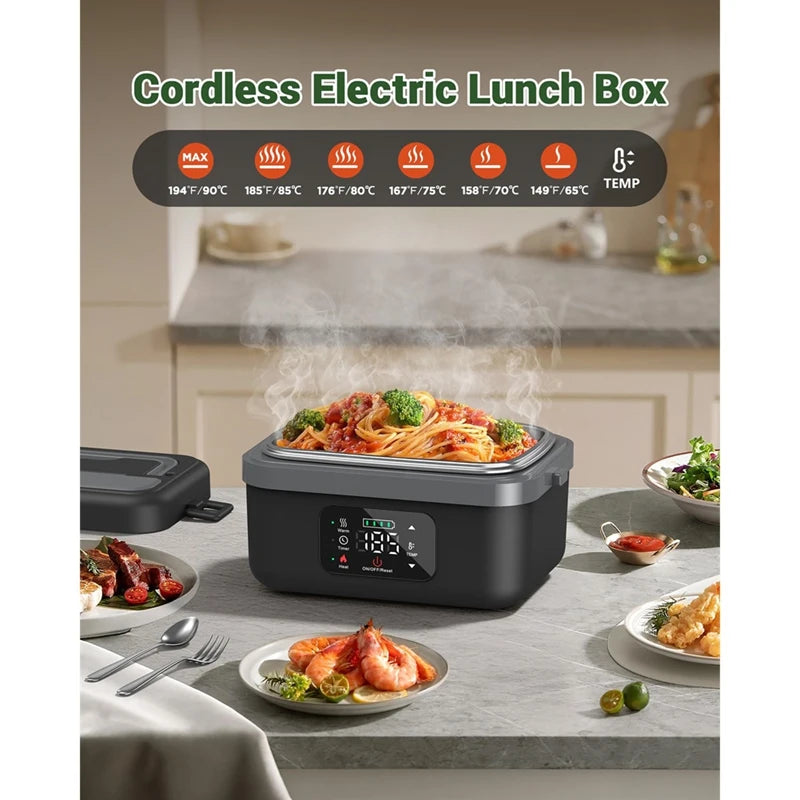 HeatGo Pro – Cordless Self-Heating Lunch Box | 16,000mAh Battery