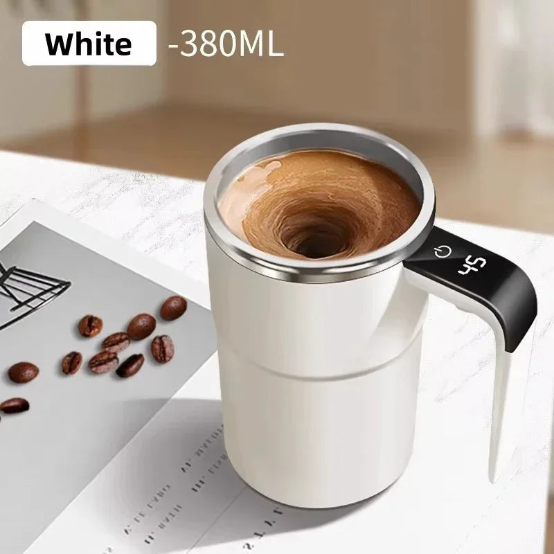 Self-Stirring Coffee Mug | 380ML Electric Auto-Mix Cup | USB Rechargeable | IP67 Waterproof