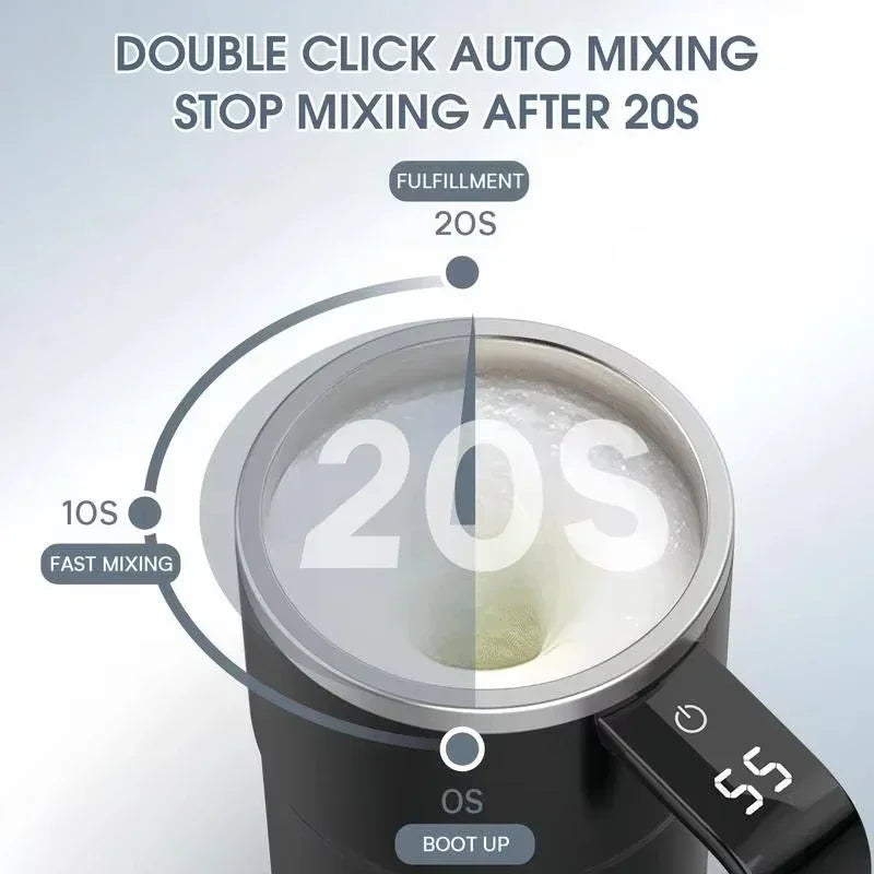 Self-Stirring Coffee Mug | 380ML Electric Auto-Mix Cup | USB Rechargeable | IP67 Waterproof