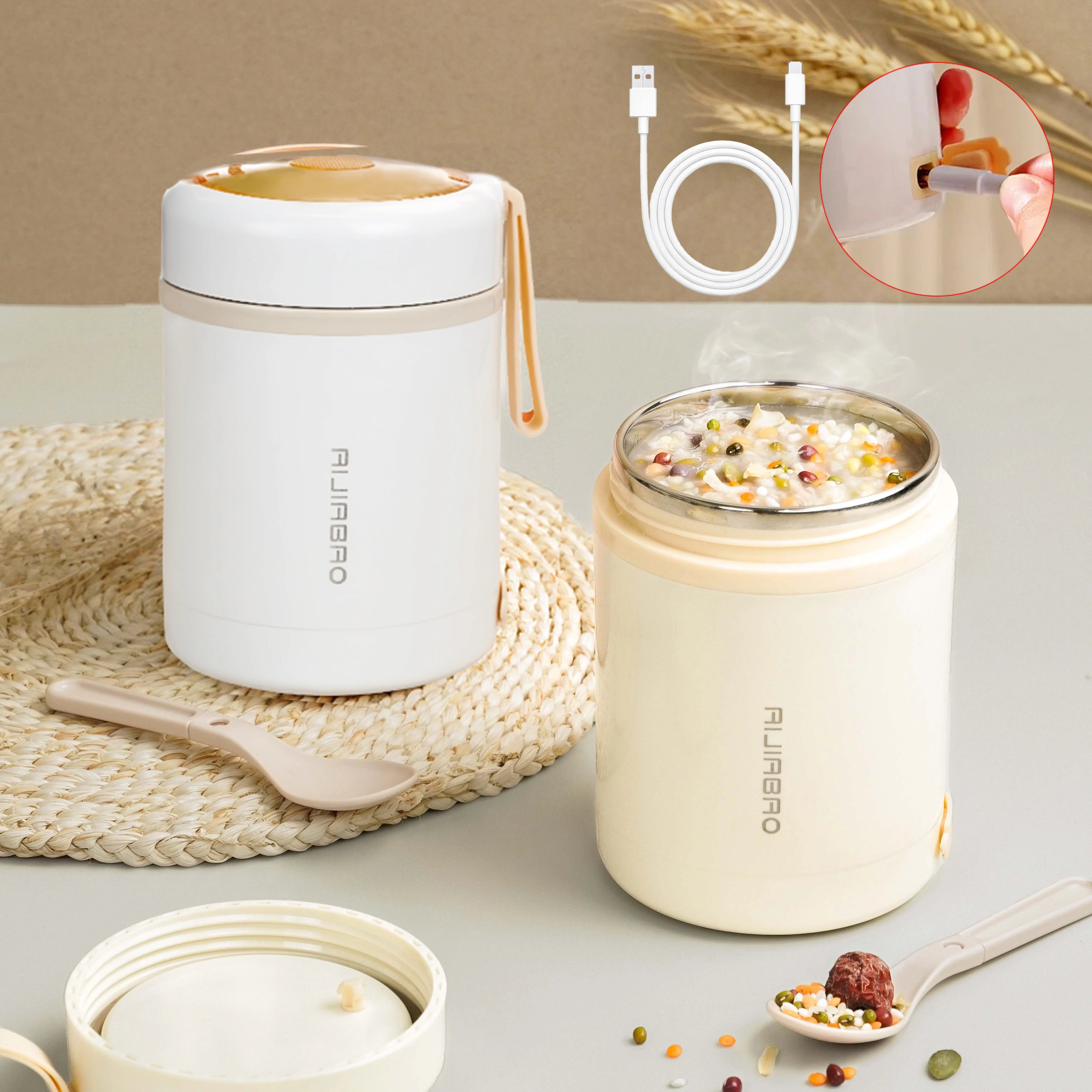 USB Electric Heating Lunch Box | 600ML Insulated Food Warmer | Leakproof