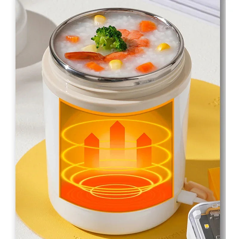 USB Electric Heating Lunch Box | 600ML Insulated Food Warmer | Leakproof