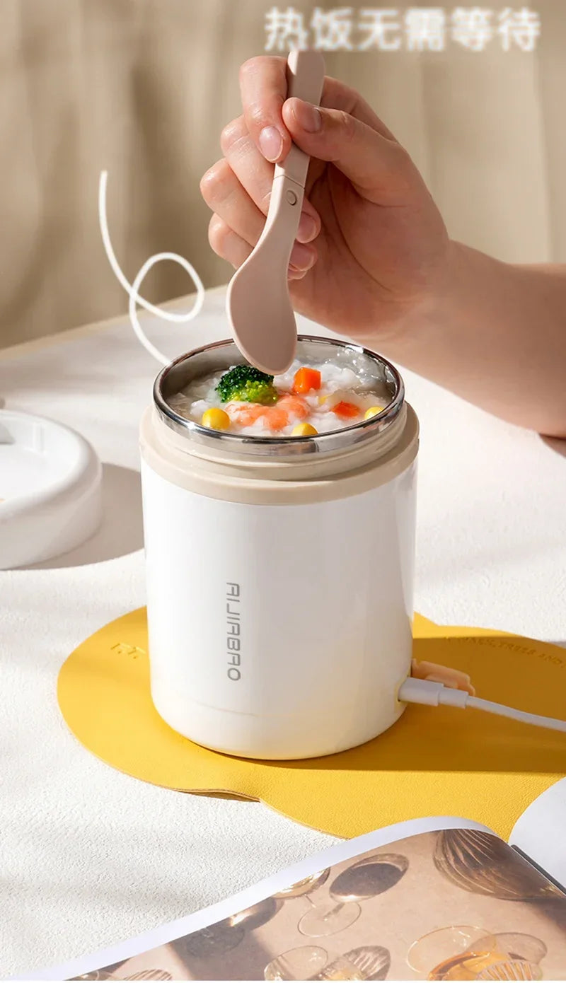USB Electric Heating Lunch Box | 600ML Insulated Food Warmer | Leakproof
